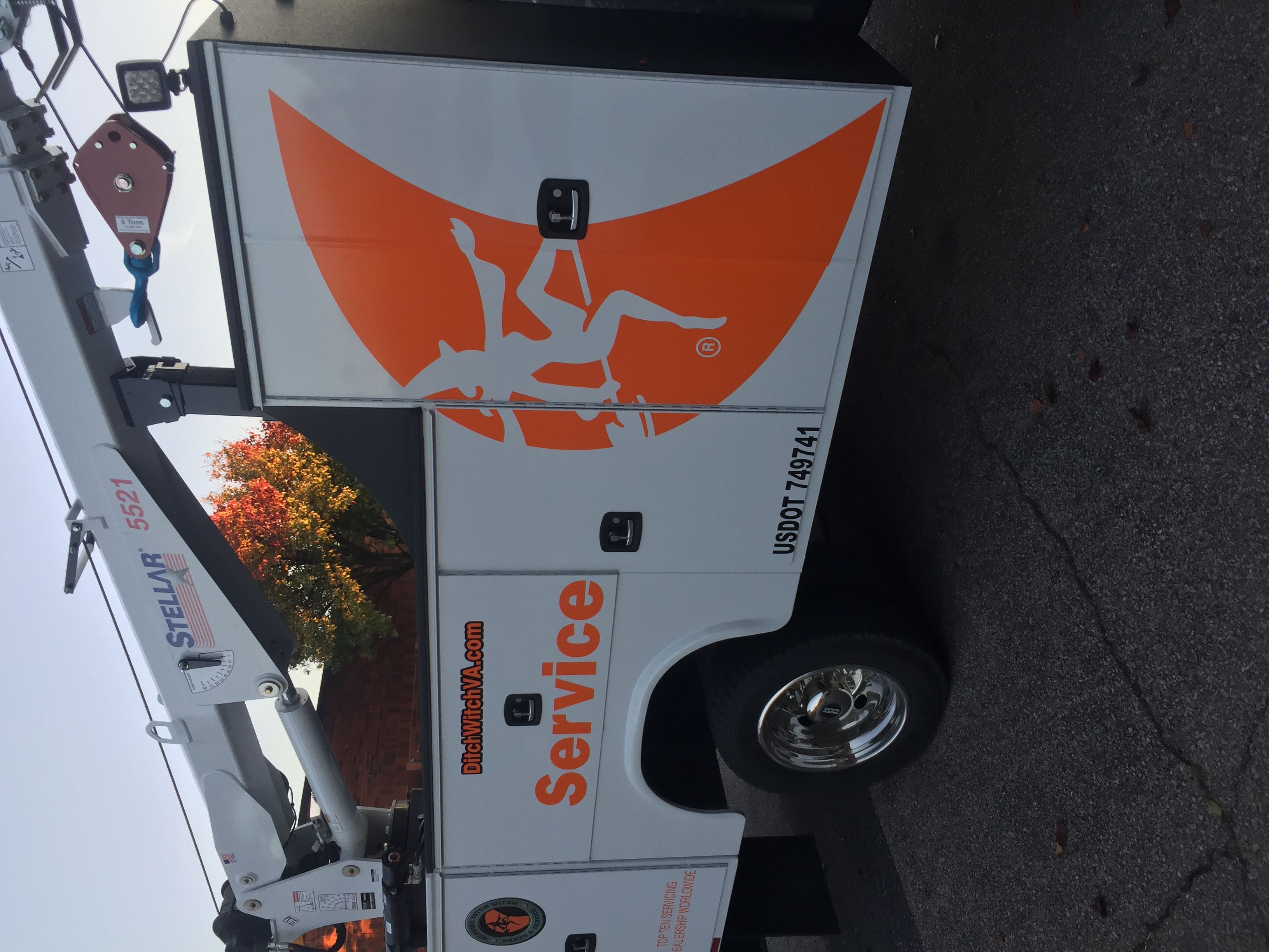 	Utility truck with graphics