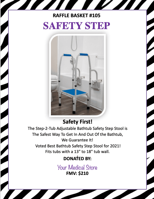BASKET 105 -- STEP-2-TUB. Safety First! 