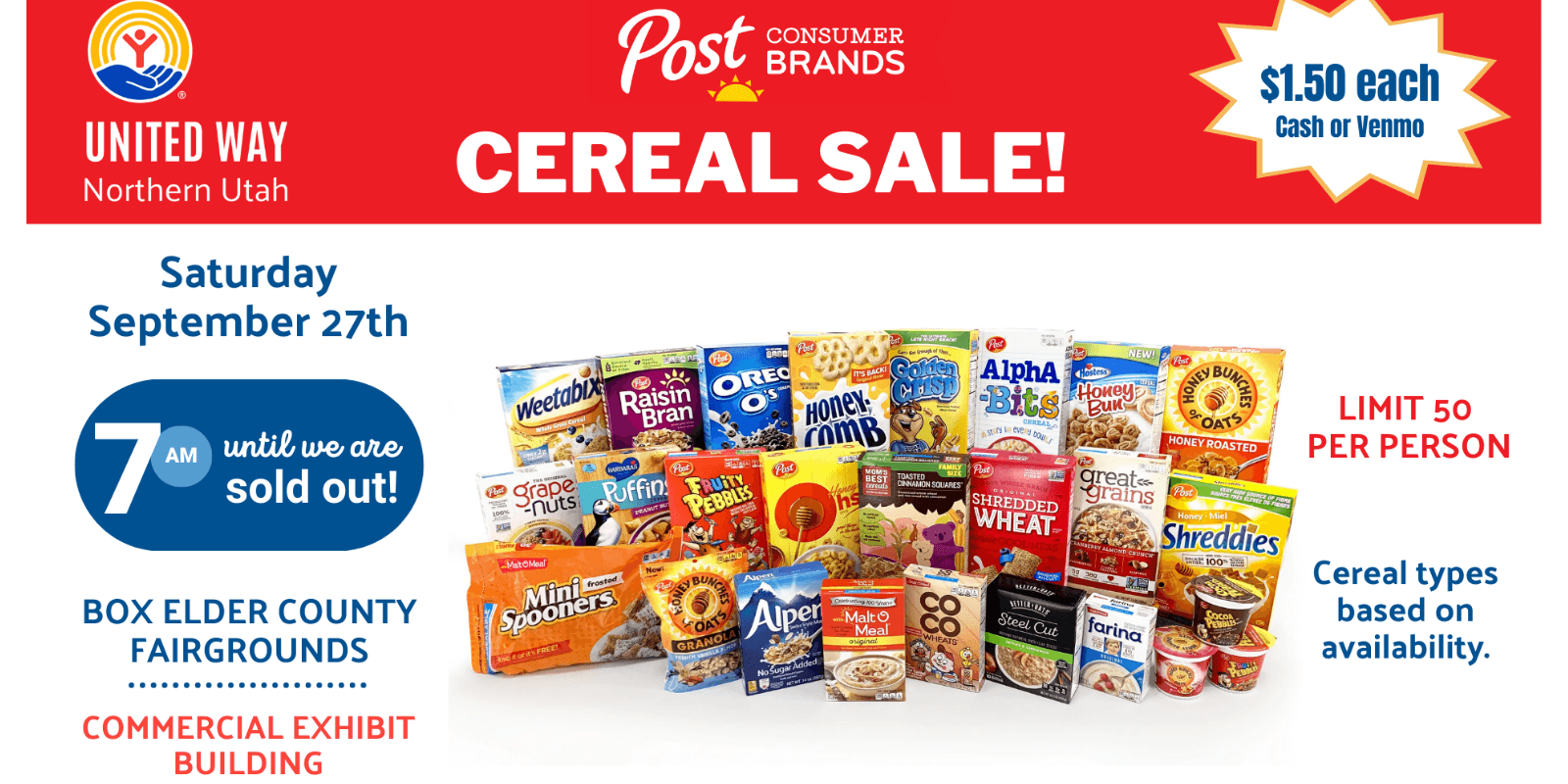 Cereal Sale Fundraiser