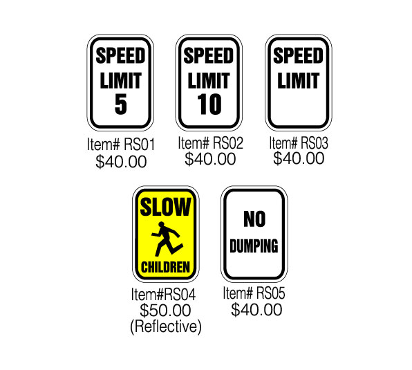 Speed Limit 5 Aluminum Sign