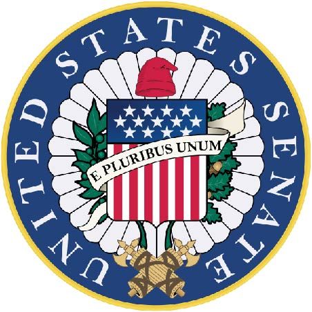 U30103 - Carved 3-D Wooden Wall Plaque of Official Seal for US Senate 