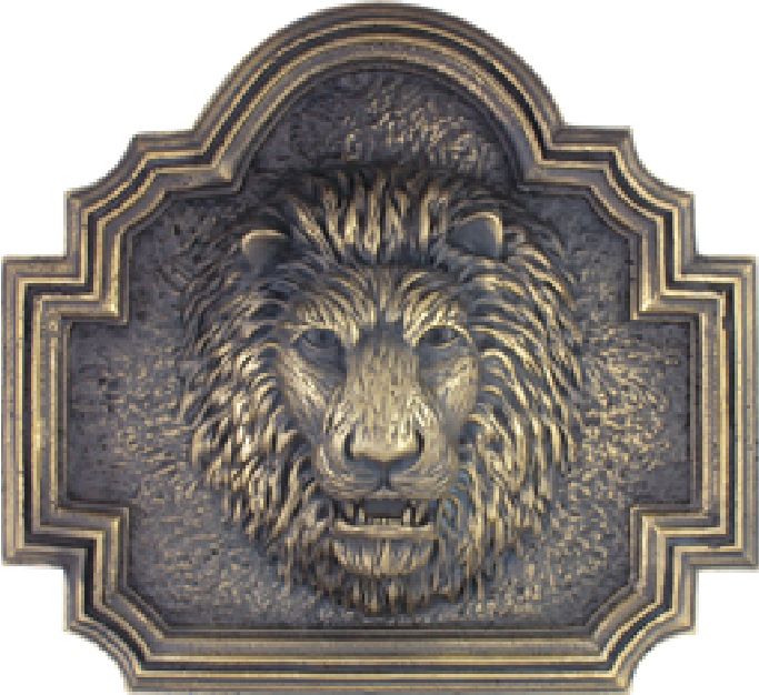 YP-4340 - Carved Lion's Head  Plaque for Home Decor, Bronze Plated