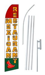 Mexican Restaurant Swooper/Feather Flag + Pole + Ground Spike