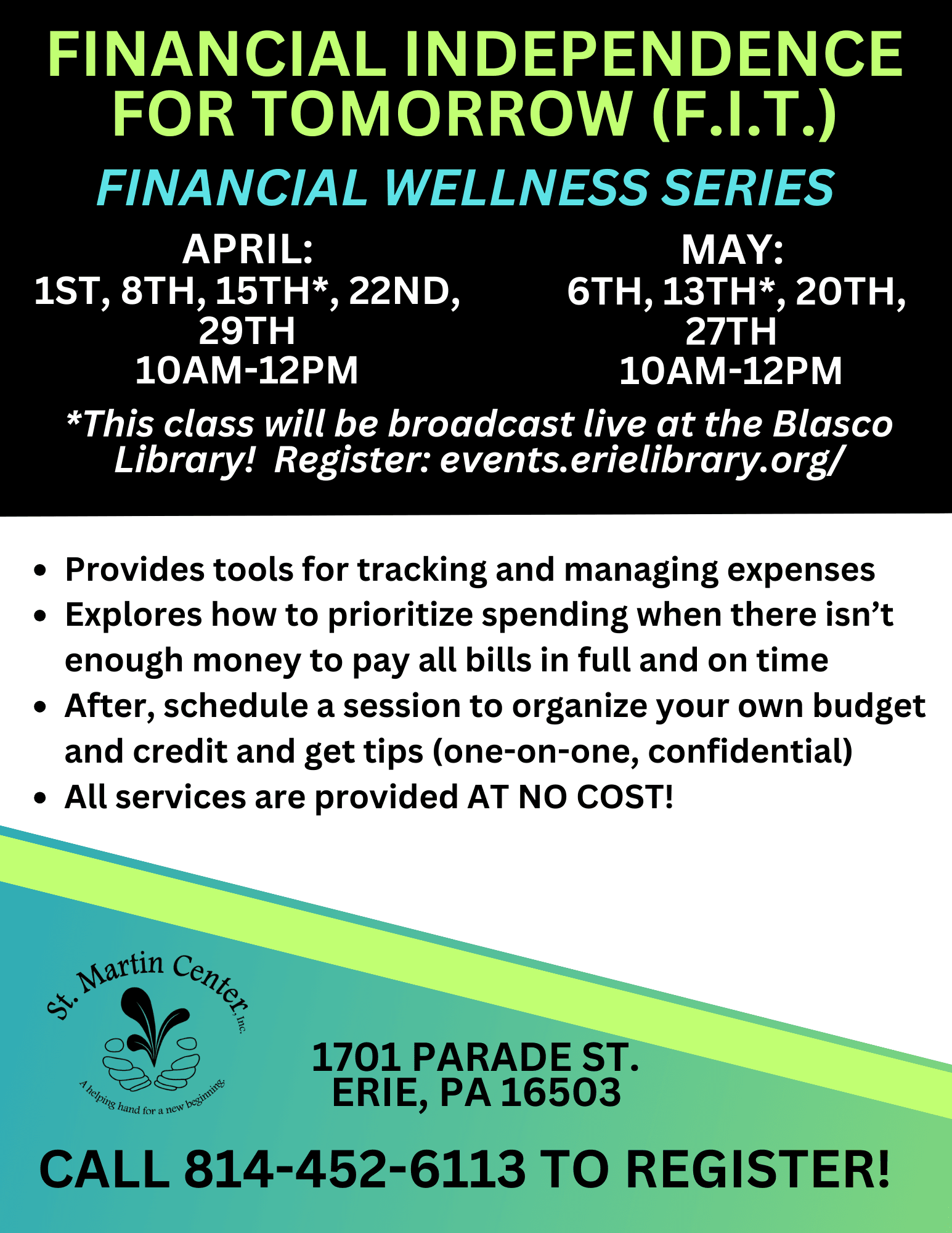 Financial Wellness Series - Apr/May Dates