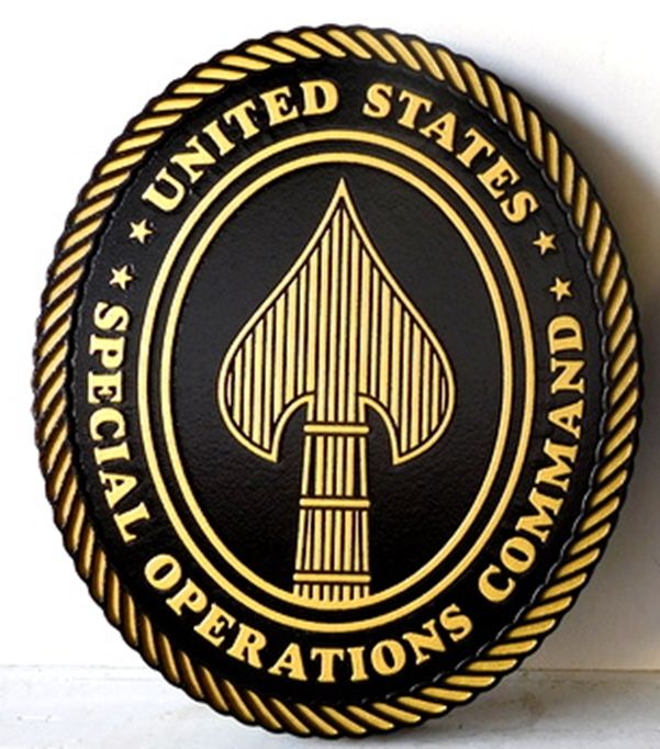 IP-1380 -  Carved Plaque of the Seal of  the Joint Special Operations Command,  Artist Painted