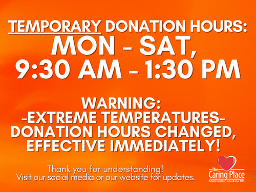 Extreme Summer Temperatures Impact Donation Hours