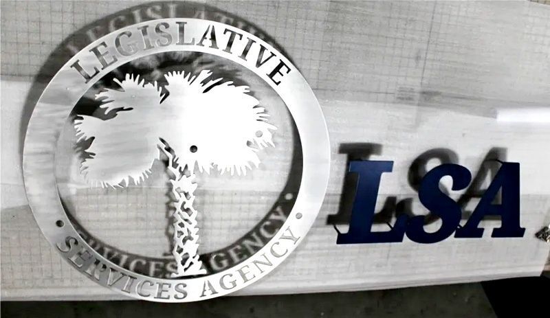 A10676 - Carved HDU plaque for "Legislative Services Agency"