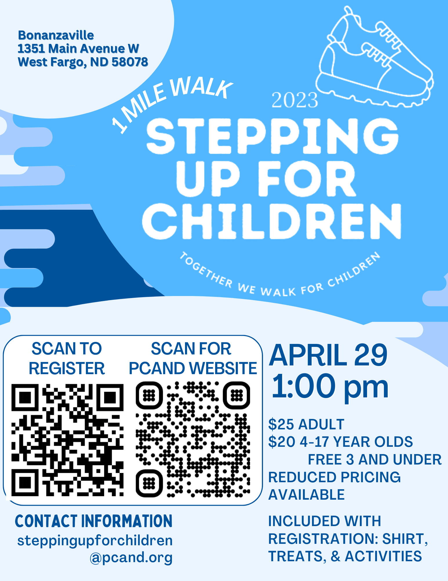 Event flyer: Stepping up for Children