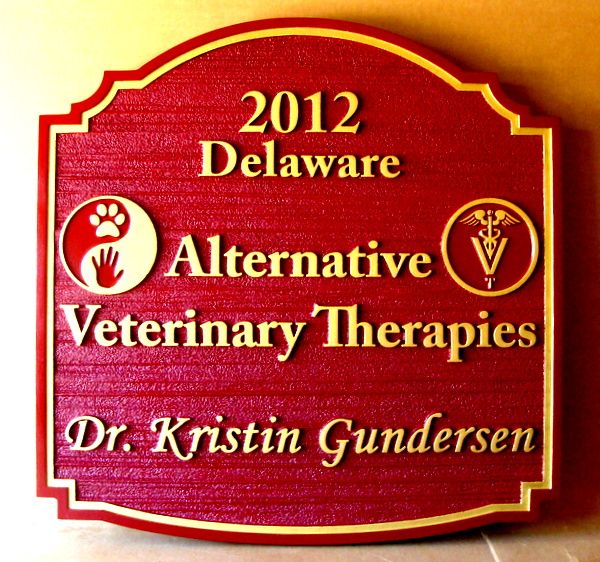 BB11756 - Carved Alternative Veterinary Therapies Office Entrance Sign