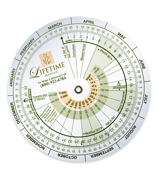 5" Pregnancy Due Date Wheel Chart