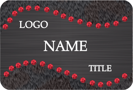 GRAY ANIMAL PRINT BLING NAME BADGE