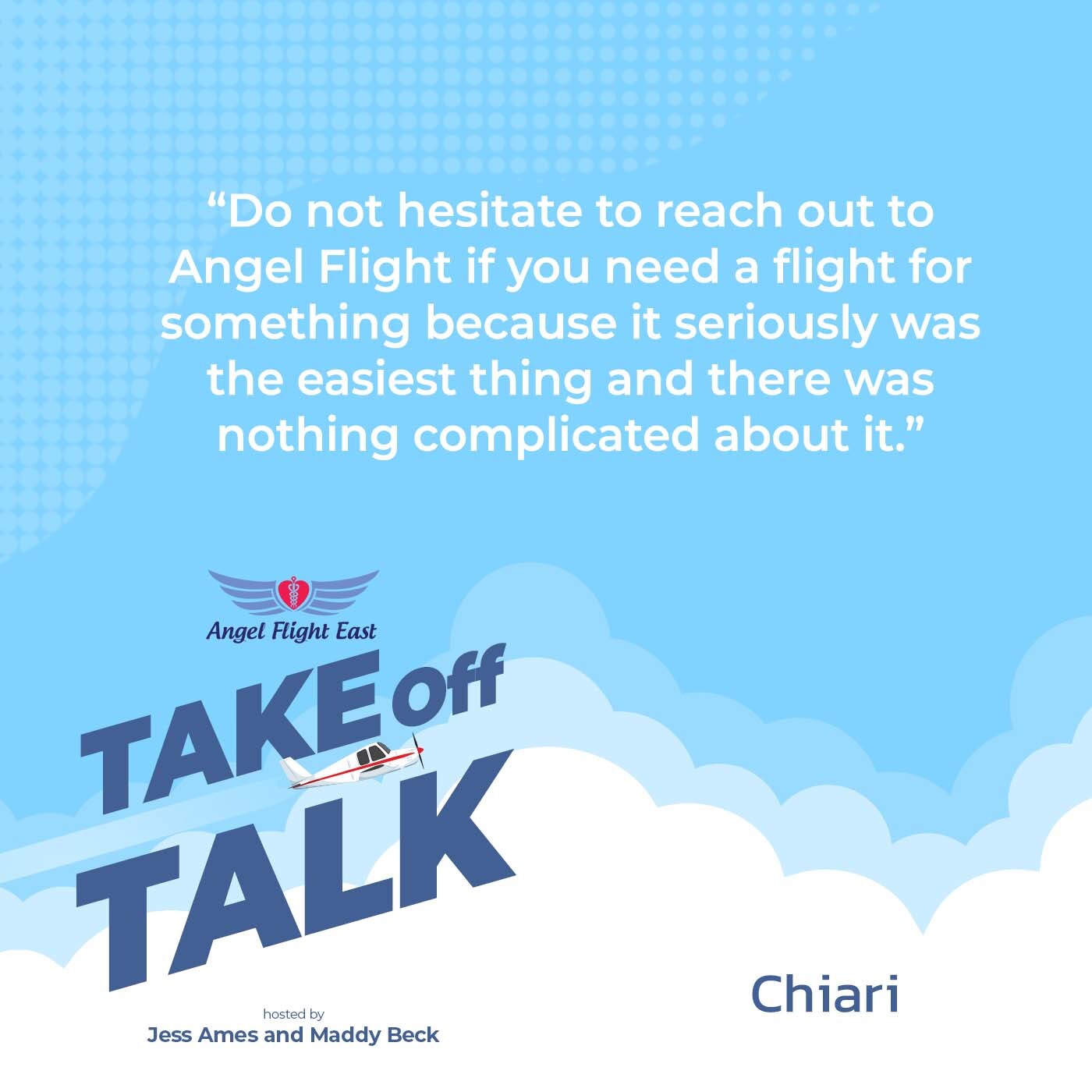 Take Off Talk with Angel Flight East | Erika Liess | Chiari