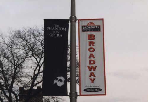 Light Pole Avenue / Street Banners, 2.5 ft. x 8 ft., Double Faced, Printed Graphics on Vinyl Banner Material
