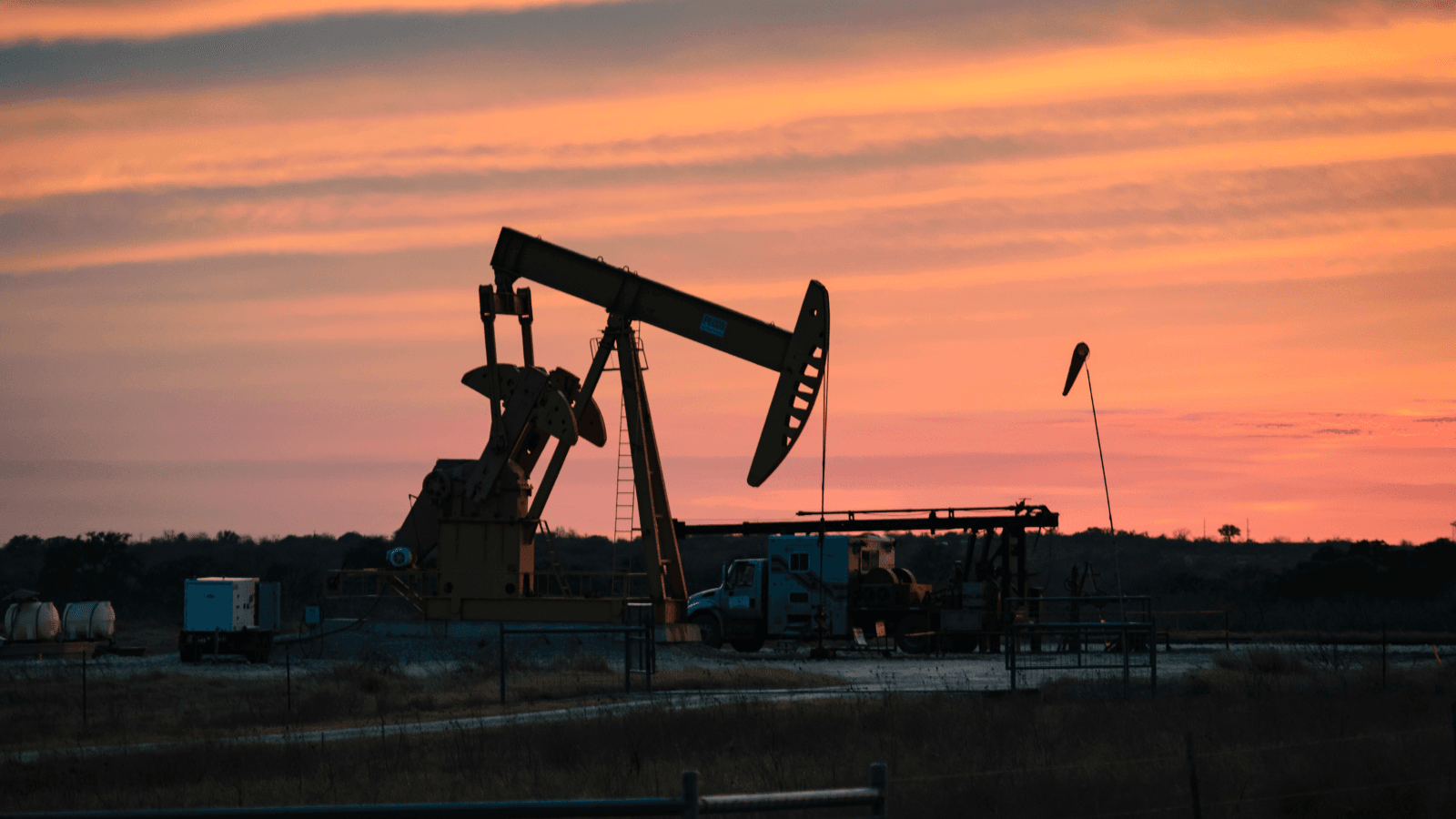 Oil well at dusk