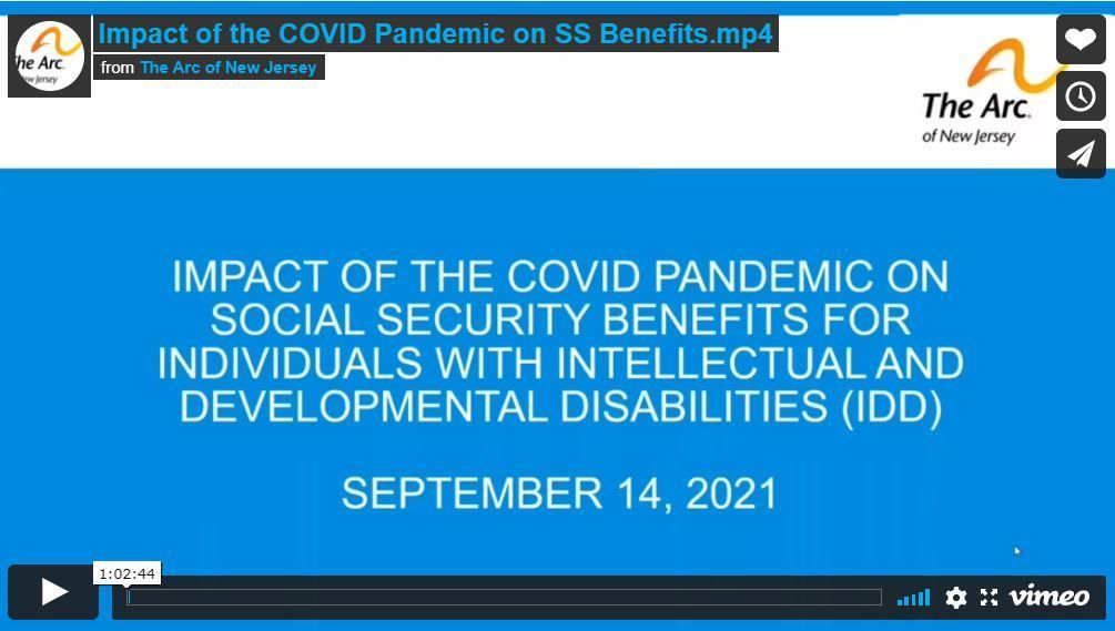 The Impact of the COVID pandemic on Social Security benefits for persons with IDD