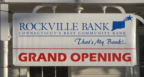 Temporary Custom Grand Opening Banner for Bank