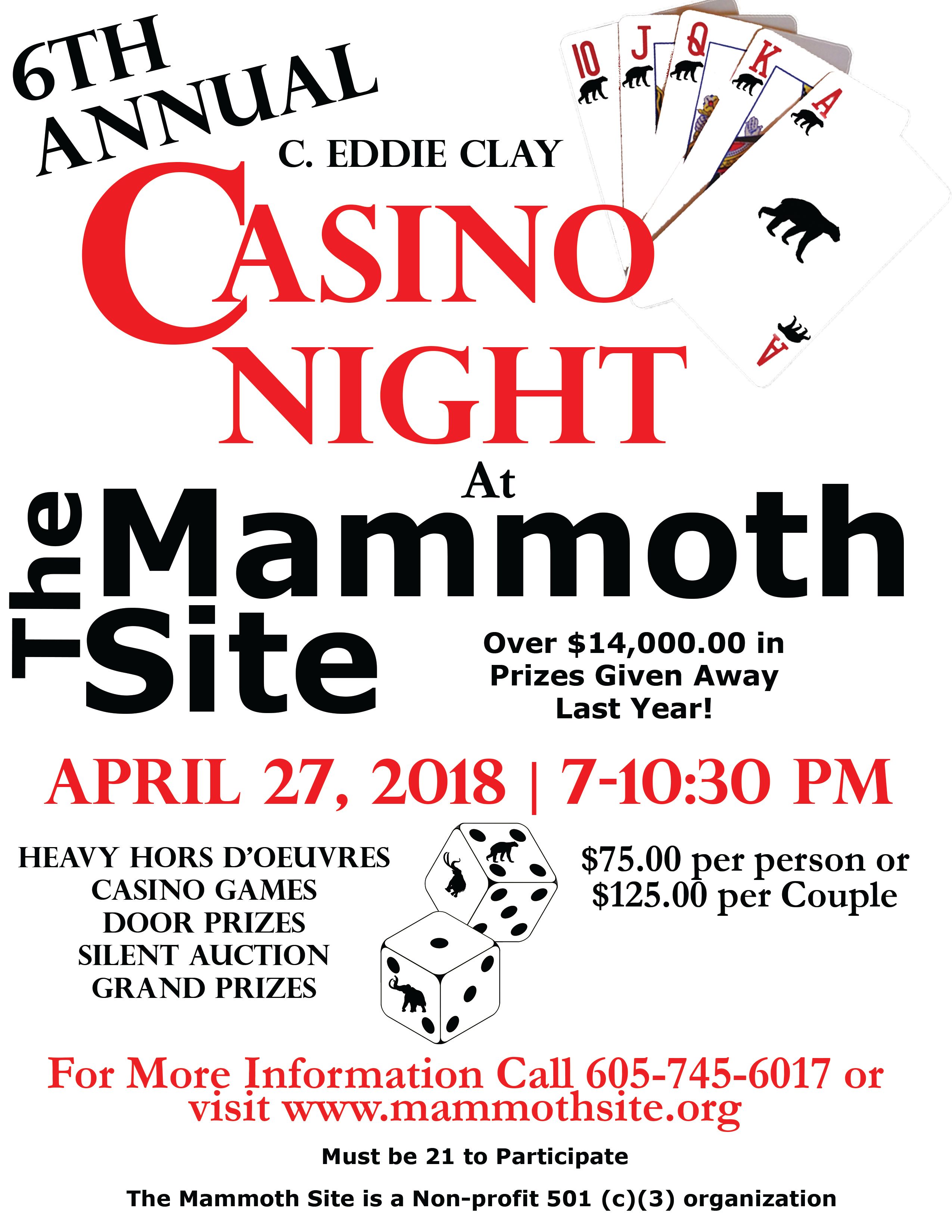 6th Annual Eddie Clay Legacy Casino Night at The Mammoth Site