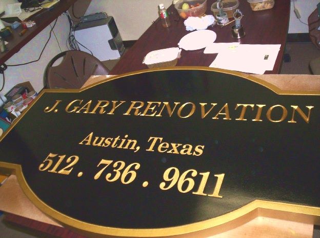 SA28528 -  Distinctive Sign for"J. Gary Renovation", with 24K Gold Leaf Gilded Text