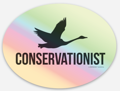 Swan Conservationist holographic adhesive decal