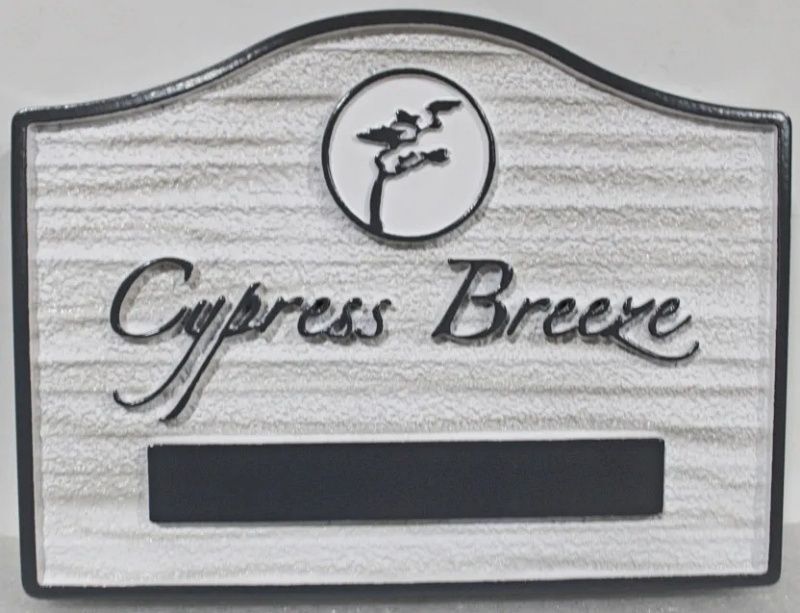 L21955 - Carved and Sandblasted HDU Sign for "Cypress Breeze"