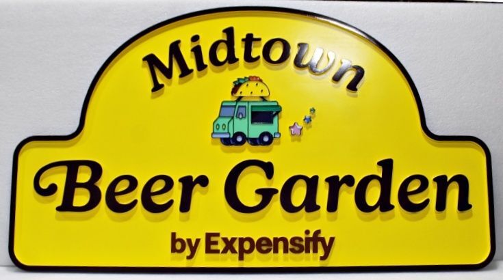 RB27349 - Carved HDU "Midtown Beer Garden" Sign for Expensify.com 