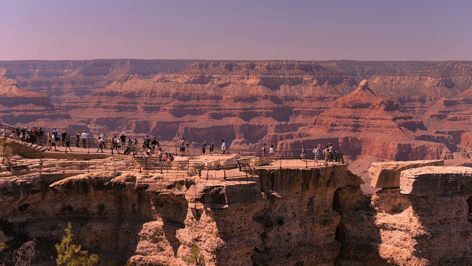 People standing on an overlook at Grand Canyon National Park