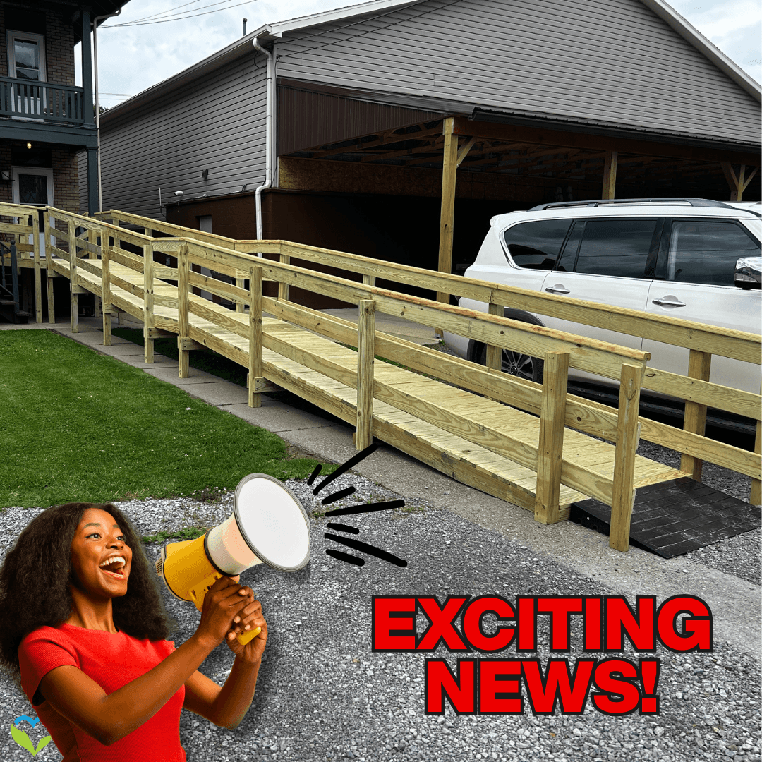 A new accessibility ramp was built at our Community Foundation office during Week of Giving through a partnership with Ramps of Hope and Armstrong Habitat for Humanity, showcasing community collaboration in action.