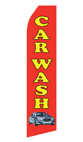 Red Car Wash Econo Stock Flag