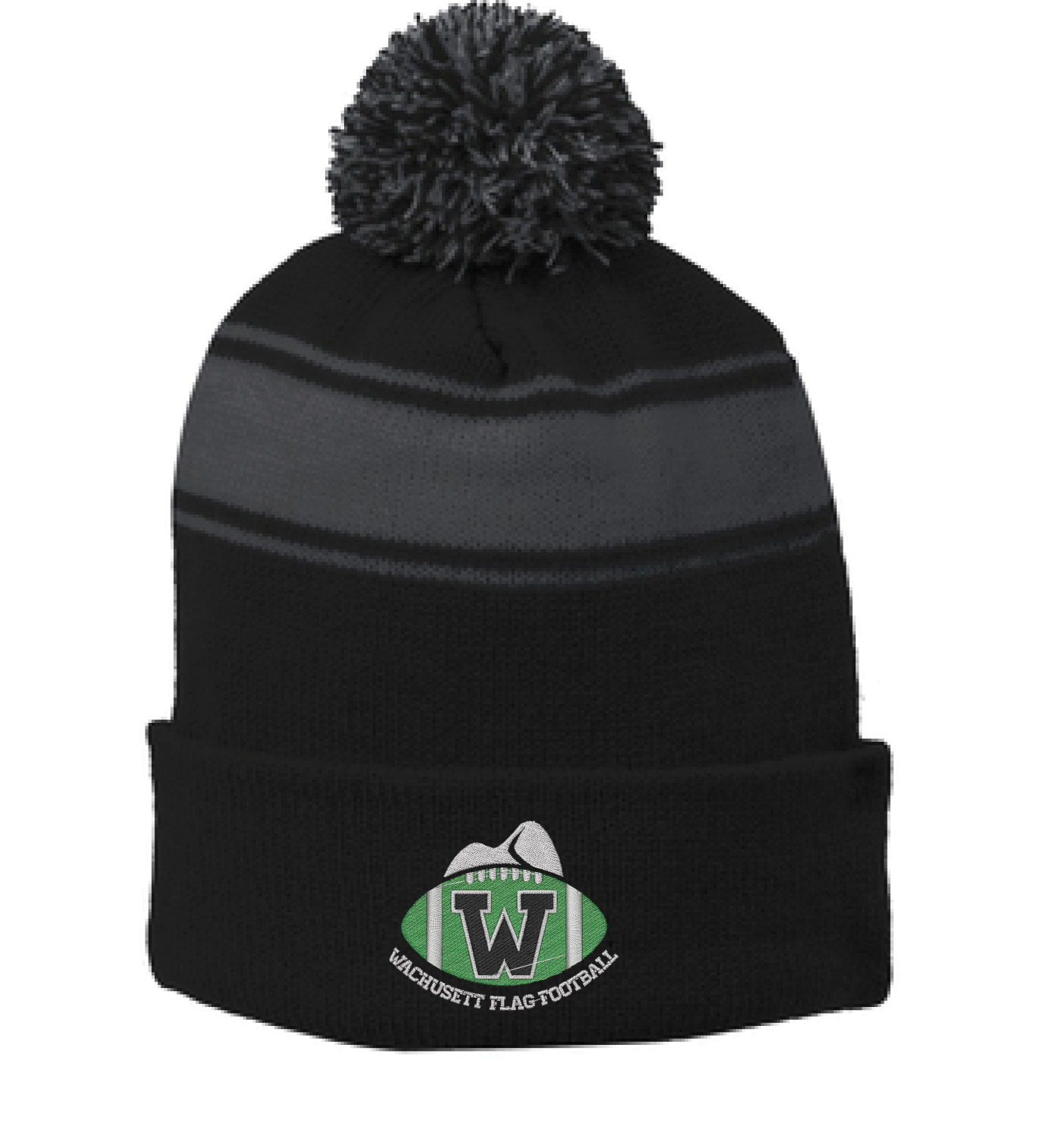 Sport-Tek® Stripe Pom Pom Beanie