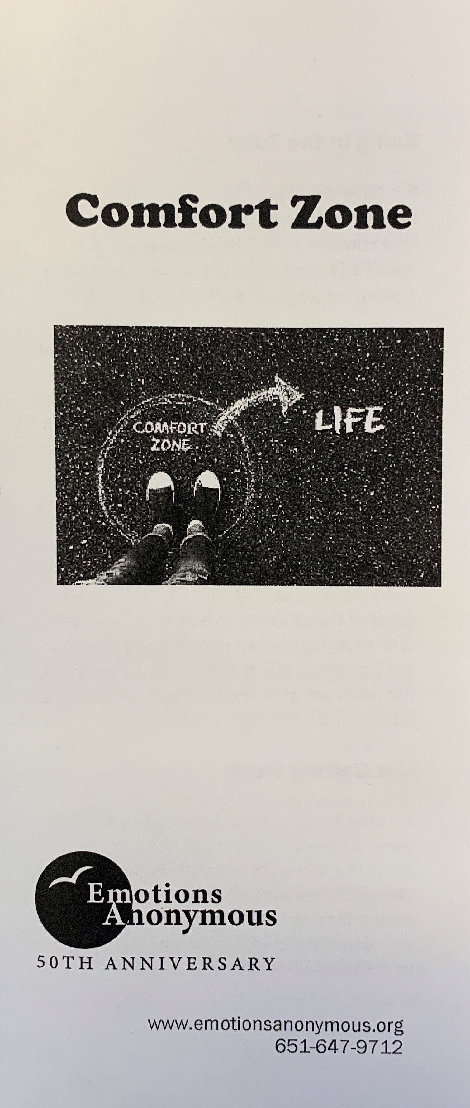 Item #91 — "Comfort Zone" Pamphlet (New in 2020)
