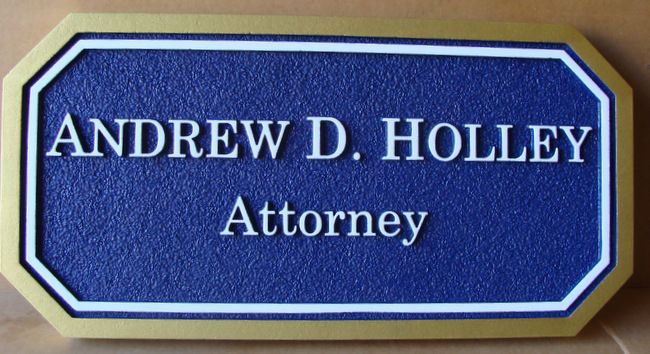 A10224 - Carved and Sandblasted Attorney Sign with Raised Name and Border