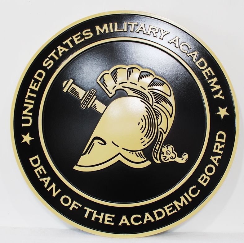 MP-2620 - Carved 2.5-D Plaque of the  Seal of the Dean of the Academic Board of United States Military Academy