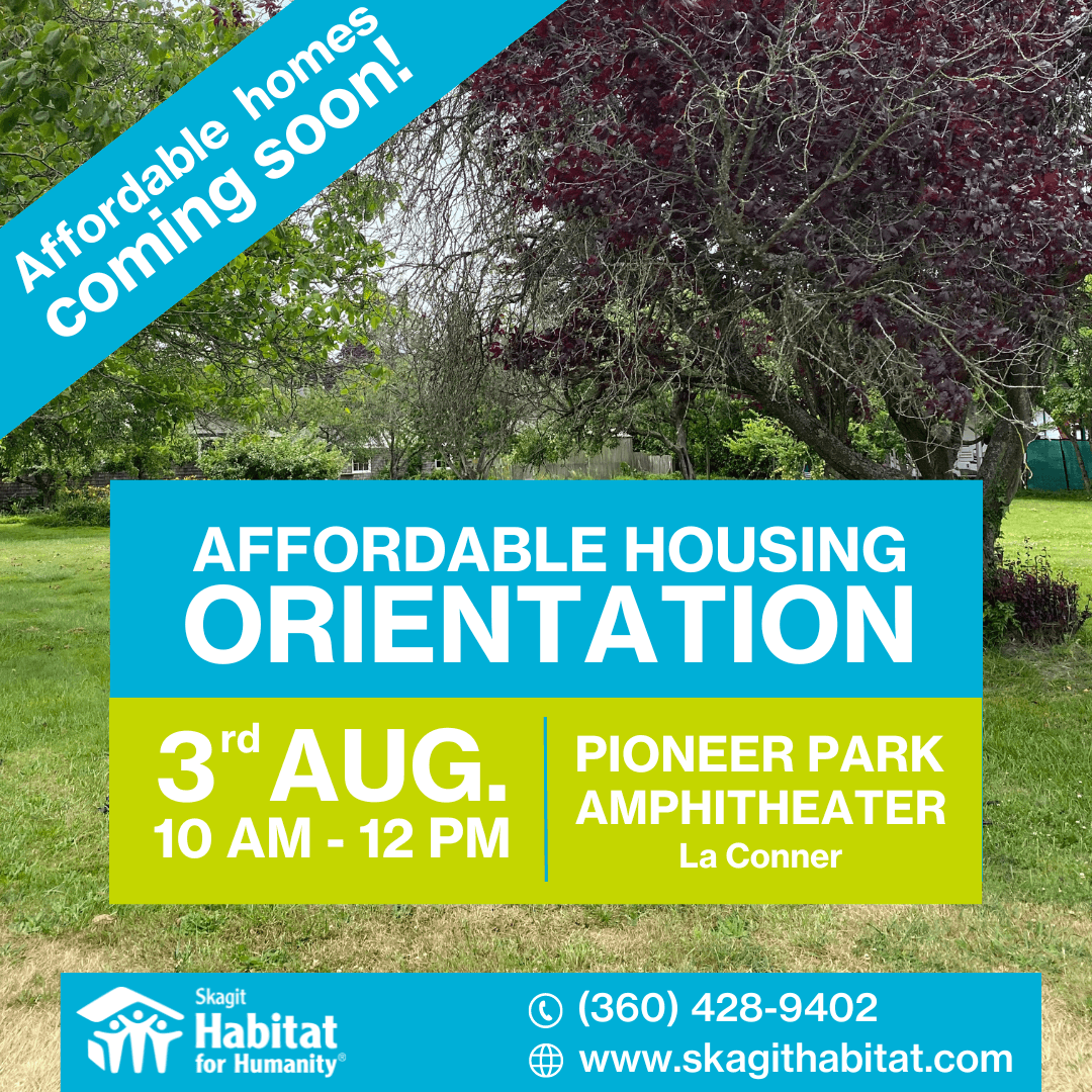 Join us on August 3rd from 10 am to 12 pm at Pioneer Park Amphitheater for an Affordable Housing Orientation