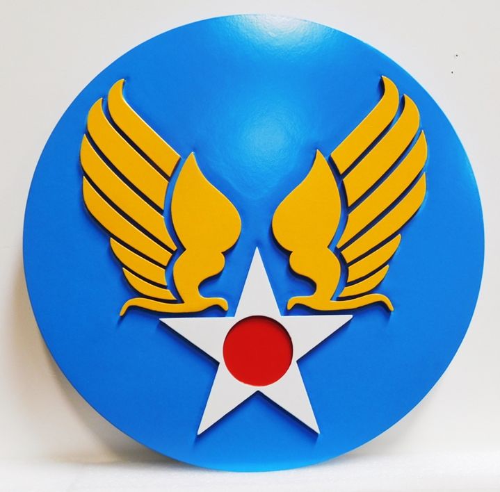 MP-1830 - Carved Plaque of the Insignia of US Army Aviation, 2.5-D Artist-Painted