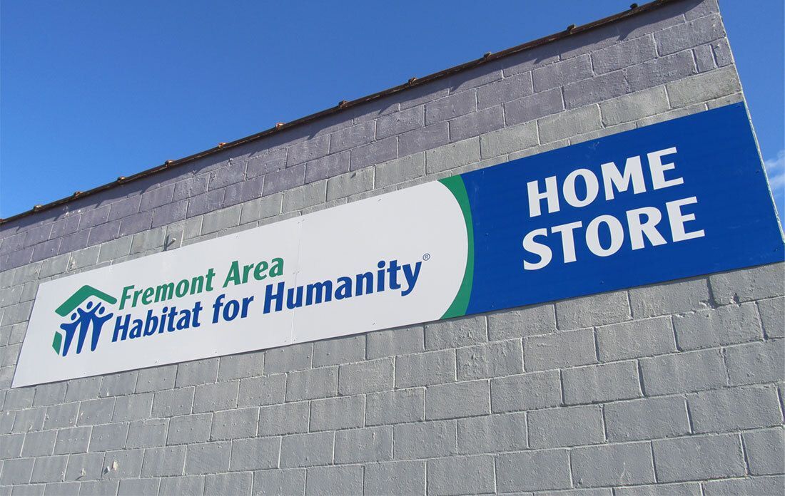 Fremont Habitat for Humanity HomeStore sign.