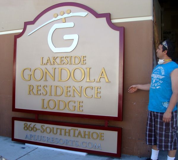 T29009 - Multi-layer HDU Entrance Sign for Lakeside Gondola Residence Lodge