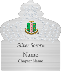 Silver Crown Bling Name Badge