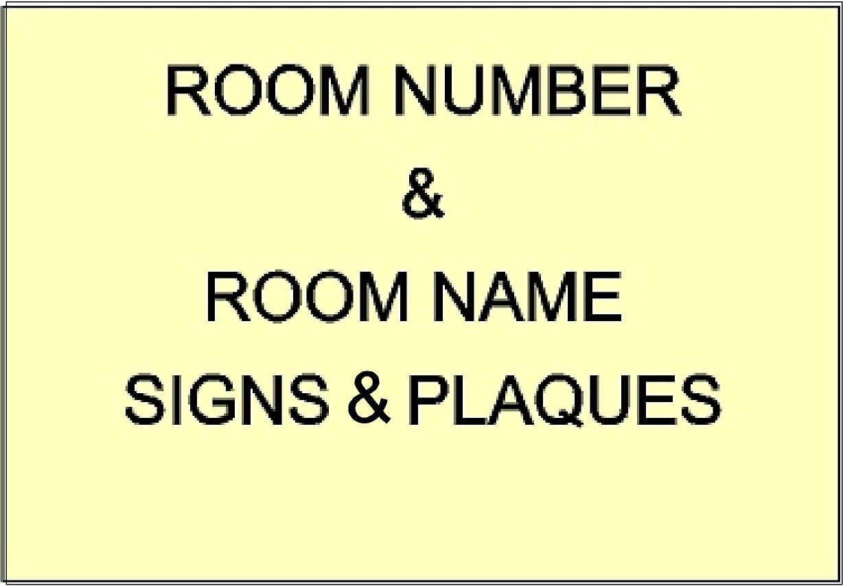 Room Number and Room Name Signs and Plaques, for Hotels, Motels, Inns and B & B's