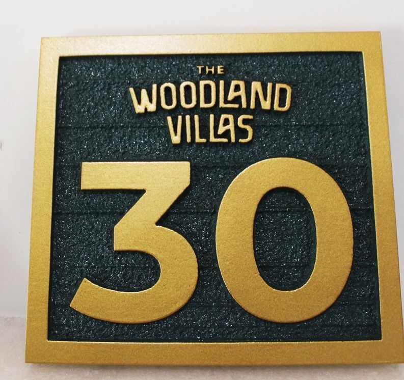 KA20923A - Carved and Sandblasted Sign for "The Woodland Villas"