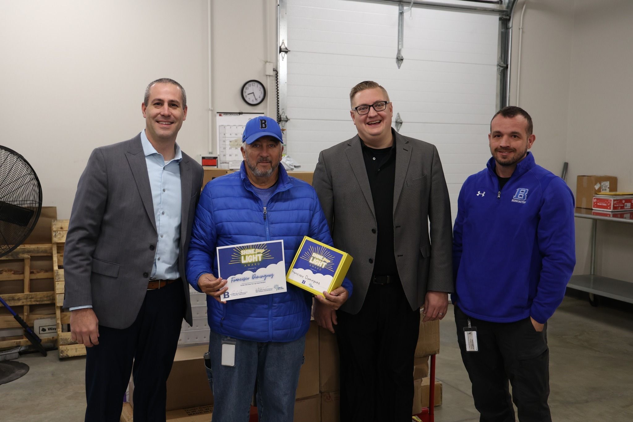 Francisco Dominguez, bus driver for Bennington Public Schools awarded Shine Your Light for October.