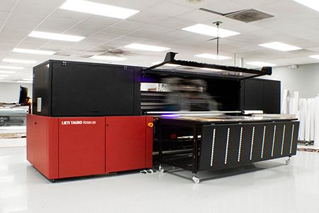 Red and black large format printer