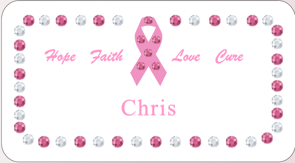 Hope Faith Love Cure breast cancer awareness badge