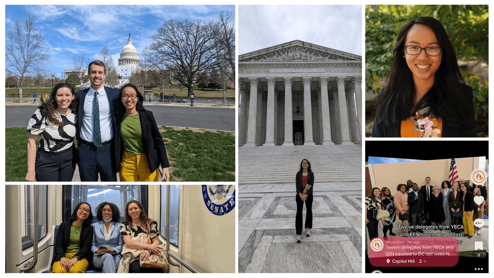 Collage of photos of Adelaide Mei in Washington D.C.