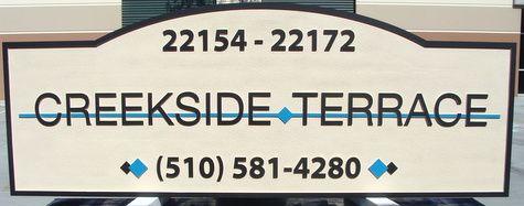 K20135 - Sandblasted "Oceanside Terrace" Apartment Entrance Sign