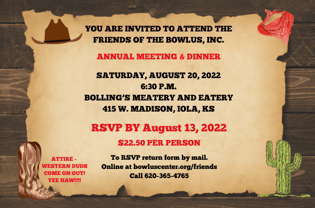 Friends of the Bowlus Annual Meeting & Dinner