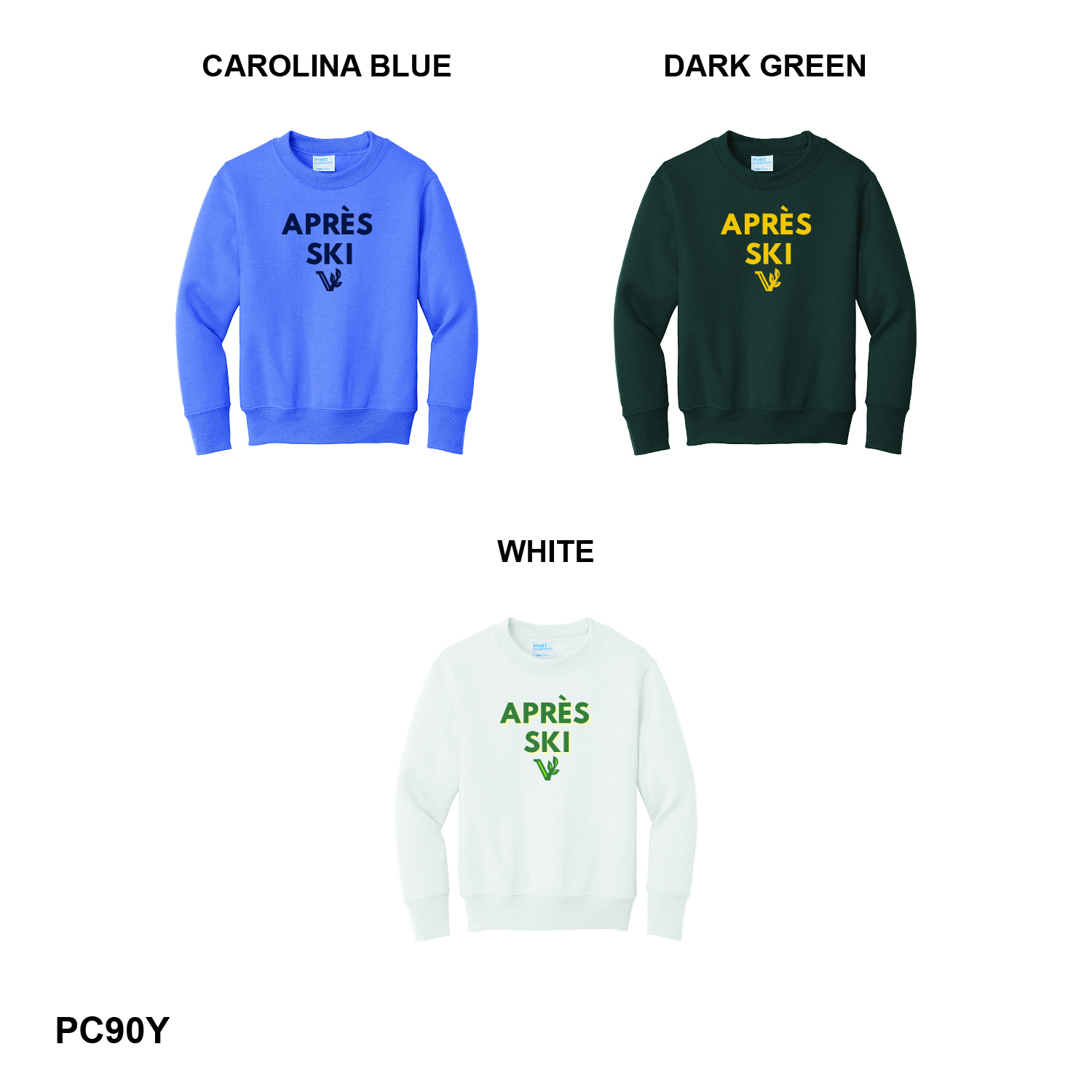 APRES SKI LOGO - Port & Co™ Youth Core Fleece Crewneck Sweatshirt