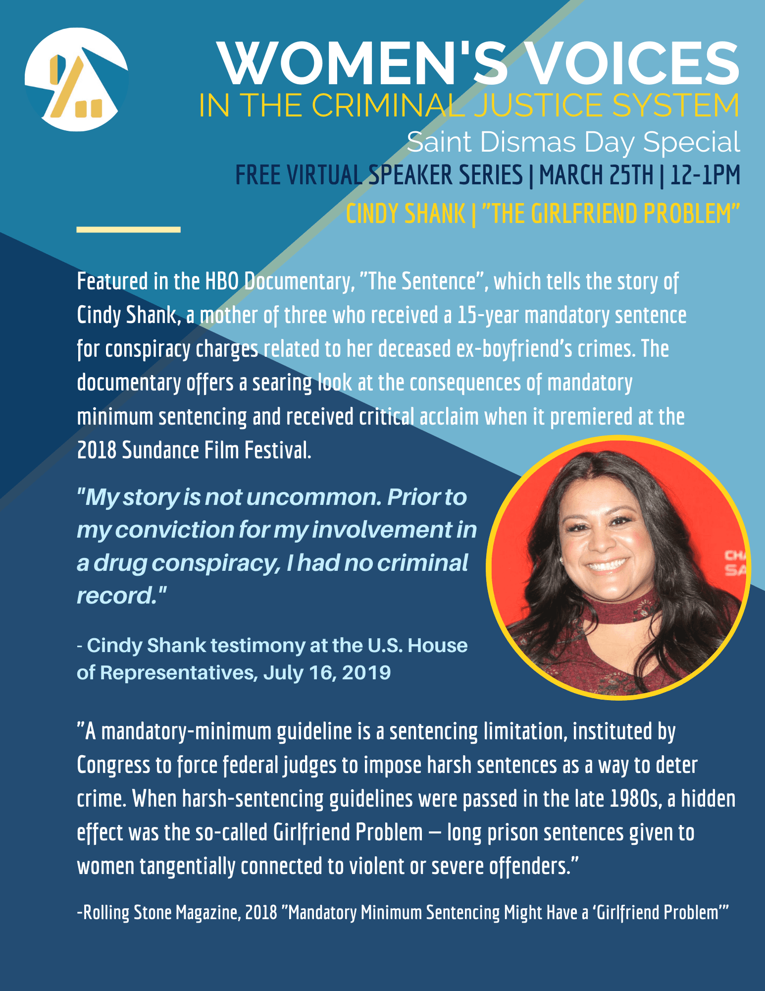 Dismas Speaker Series: Women's Voices in the Criminal Justice System - Cindy Shank - "The Girlfriend Problem"