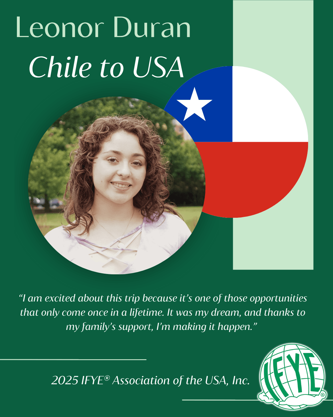 2025 IFYE Leonor Duran Chile to USA