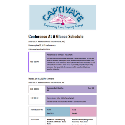 At-a-Glance Schedule