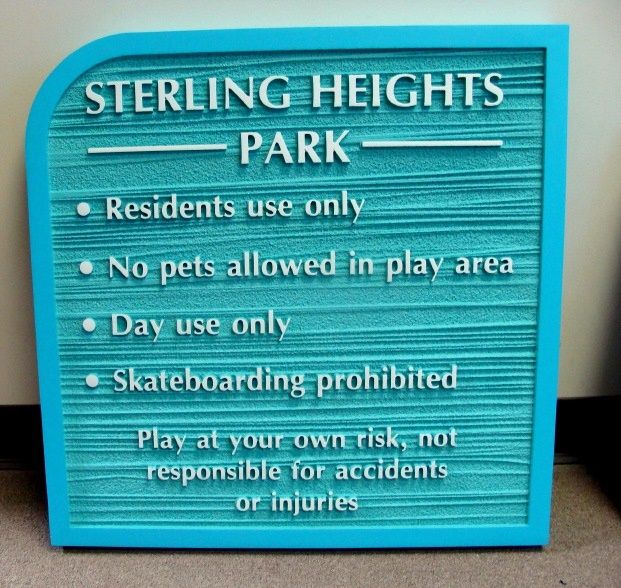 KA20770 - Wood Grain, Carved HDU Sign for Condominium Park "Residents Use Only" 